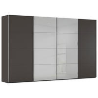 SCHWEBETÜRENSCHRANK  - Chromfarben, Konventionell, Glas/Holzwerkstoff (361/223/68cm) - Novel