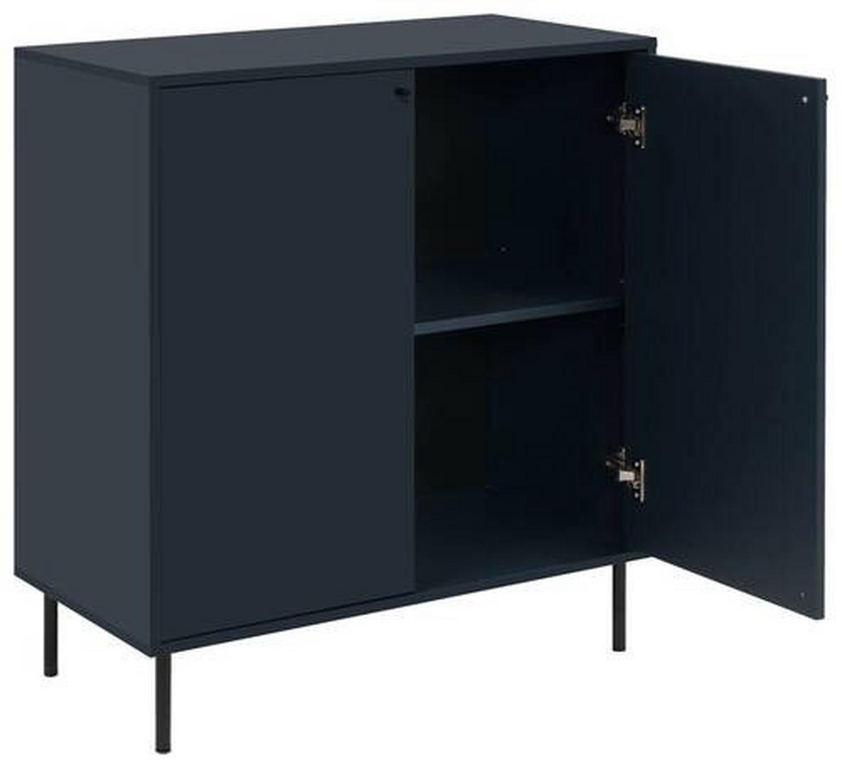 KOMMODE  in 80/90/40 cm  - Schwarz/Dunkelblau, MODERN, Holzwerkstoff/Metall (80/90/40cm) - MID.YOU
