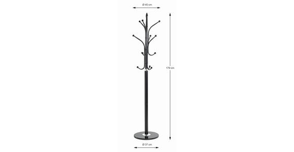 KLEIDERSTÄNDER in Schwarz, Chromfarben 40/179/40 cm   - Chromfarben/Schwarz, Design, Stein/Metall (40/179/40cm) - Carryhome