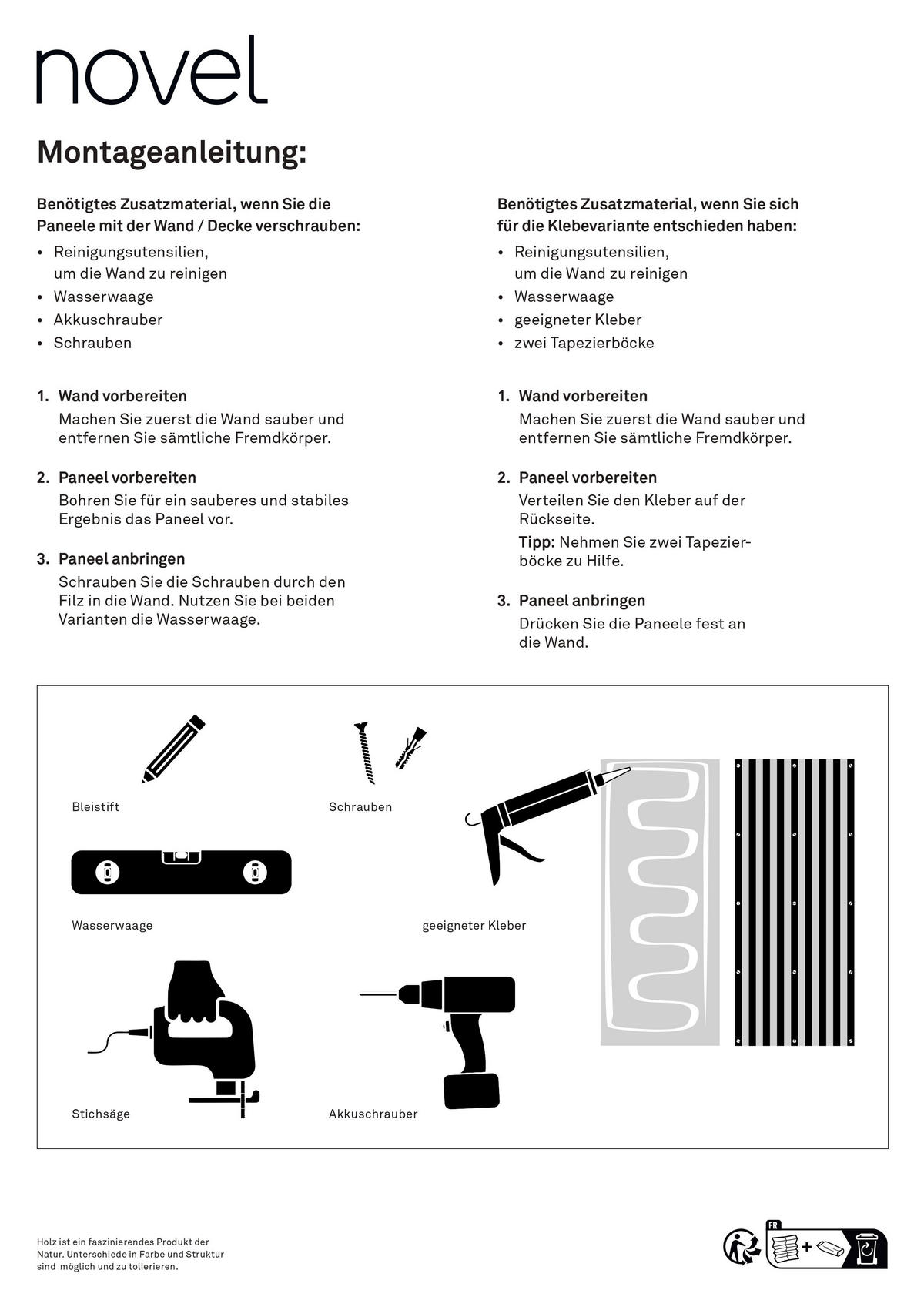 AKUSTIKPANEEL Echtholz, Nachbildung 56,5/240/1,65 cm  - Eichefarben/Beigebraun, KONVENTIONELL, Holzwerkstoff (56,5/240/1,65cm) - Novel