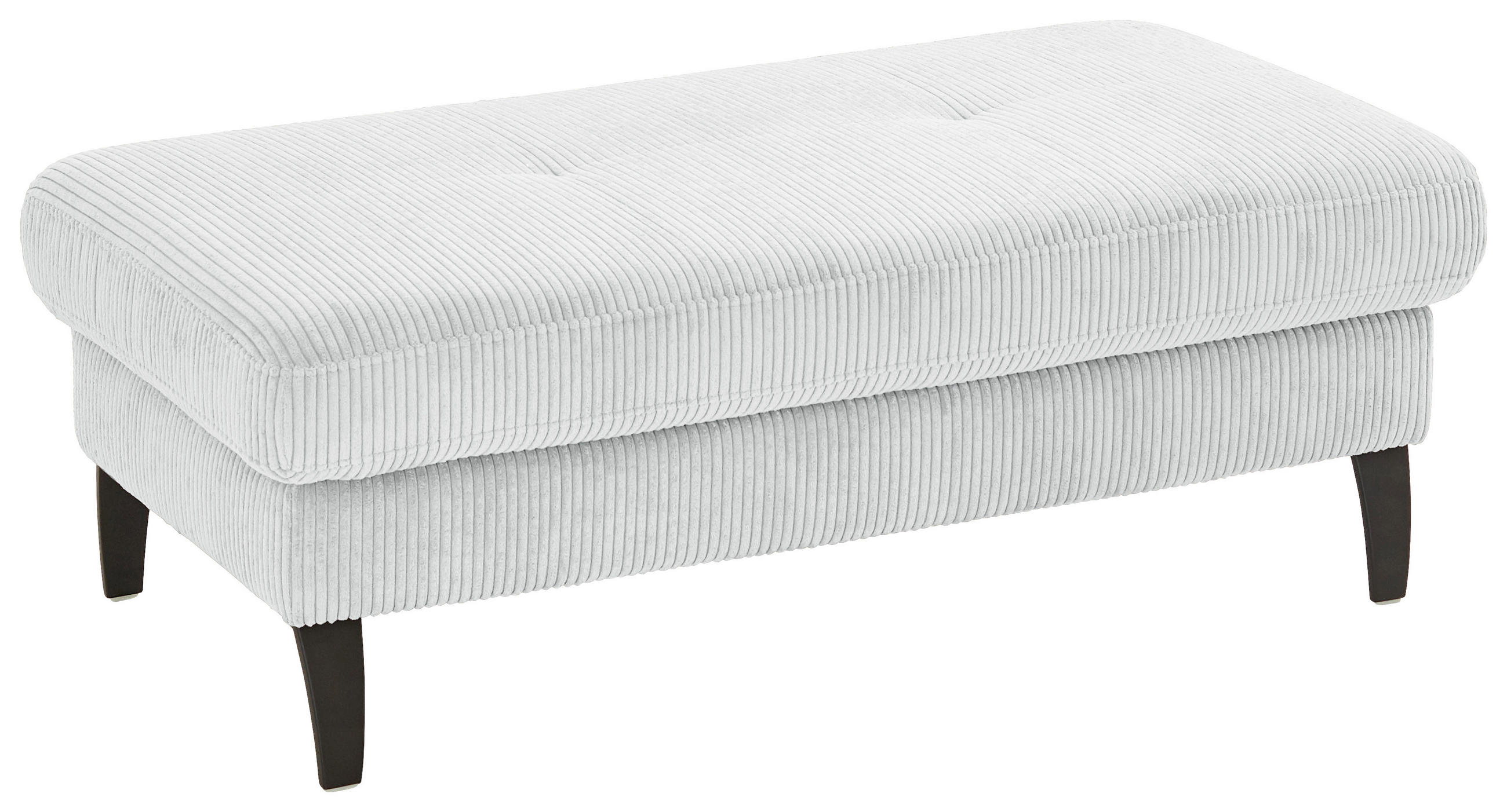 HOCKER in Textil Silberfarben  - Silberfarben/Schwarz, Modern, Textil/Metall (130/45/67cm) - Beldomo Style
