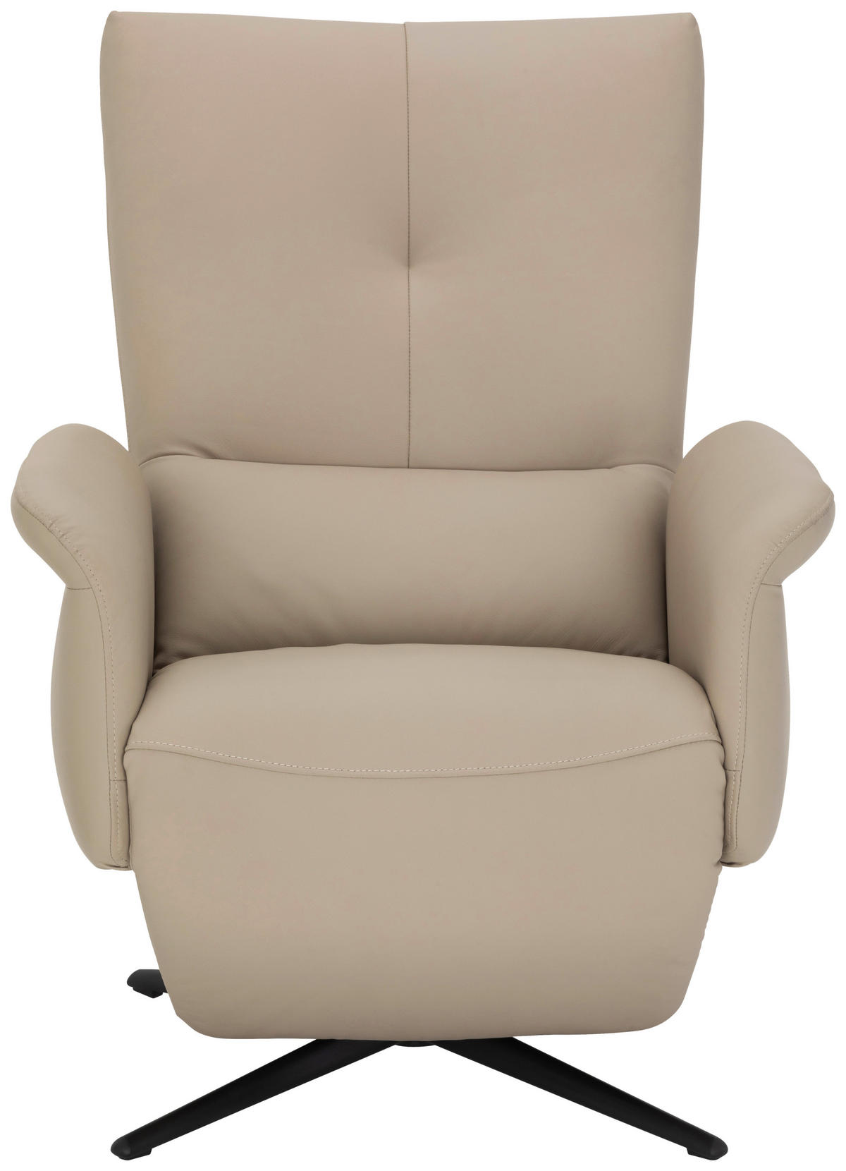 RELAXSESSEL Lederlook Echtleder    - Beige/Schwarz, KONVENTIONELL, Leder/Textil (75/111/90cm) - Livetastic