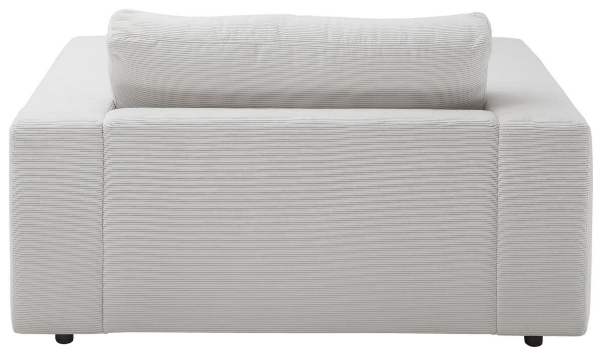 XXL-SESSEL in Feincord Weiss  - Weiss/Schwarz, Design, Kunststoff/Textil (150/86/170cm) - Lomoco