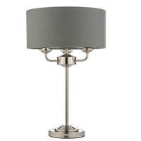 TISCHLEUCHTE 32/50 cm   - Silberfarben/Grau, KONVENTIONELL, Textil/Metall (32/50cm)