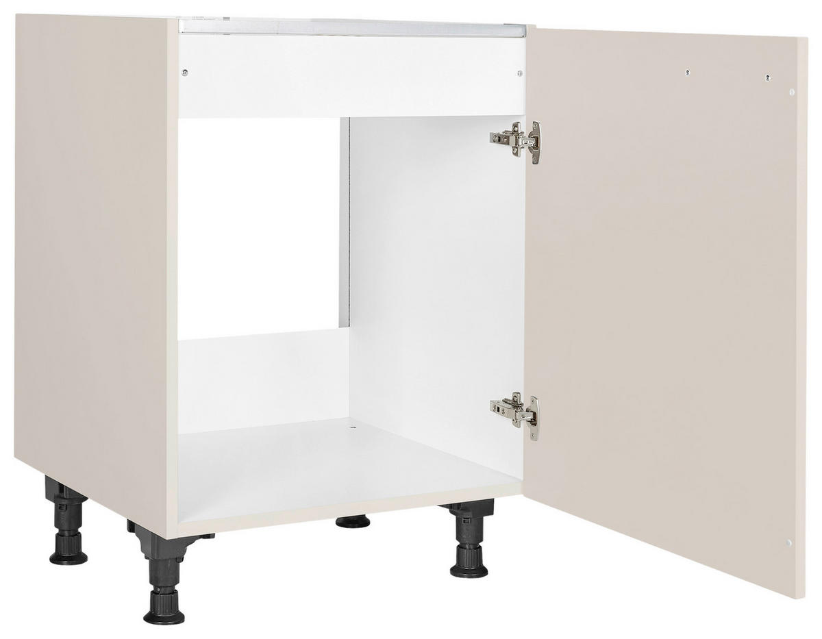 SPÜLENUNTERSCHRANK 60/57/56 cm  in Sandfarben  - Sandfarben/Schwarz, MODERN, Holzwerkstoff/Metall (60/57/56cm) - Nobilia