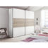 SCHWEBETÜRENSCHRANK in Weiß, Eichefarben - Eichefarben/Alufarben, Design, Holzwerkstoff/Metall (250/236/68cm) - Hom`in SCHWEBETÜRENSCHRANK in Weiß, Eichefarben - Eichefarben/Alufarben, Design, Holzwerkstoff/Metall (250/236/68cm) - Hom`in