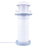 KINDERTISCHLEUCHTE Leuchtturm 12,5/31 cm  - Weiß/Grau, Basics, Holz/Kunststoff (12,5/31cm)