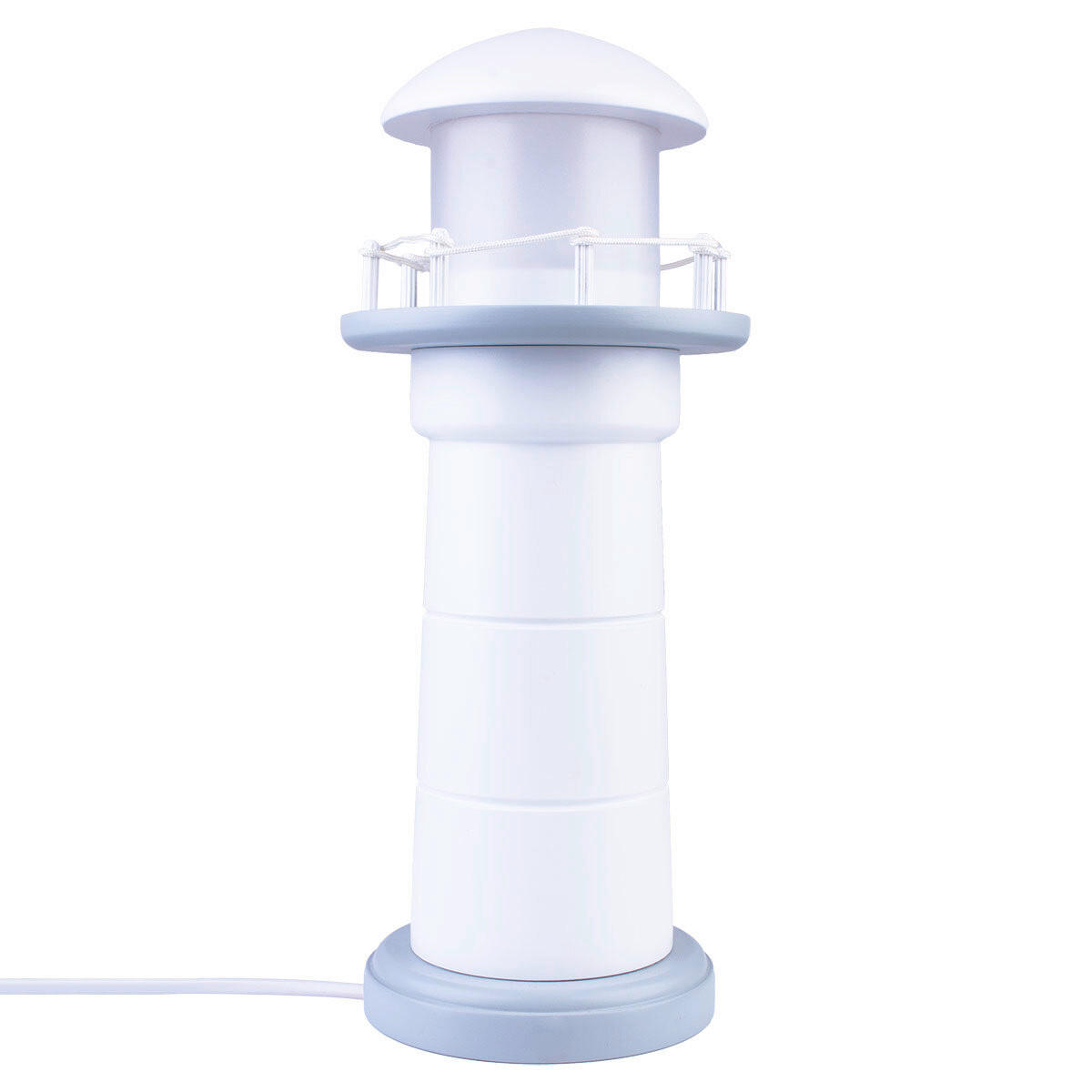 XXXLutz Kindertischleuchte Leuchtturm Grau, Weiß 31 cm