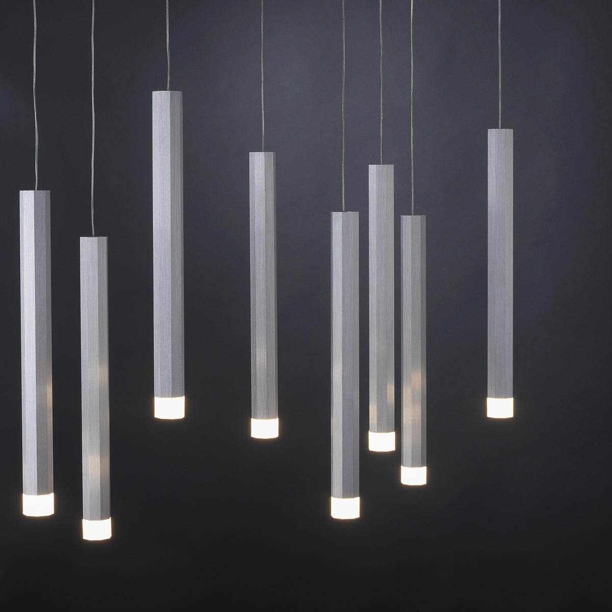 LED-HÄNGELEUCHTE Bruno 89/30/120 cm   - Alufarben, Design, Kunststoff/Metall (89/30/120cm)