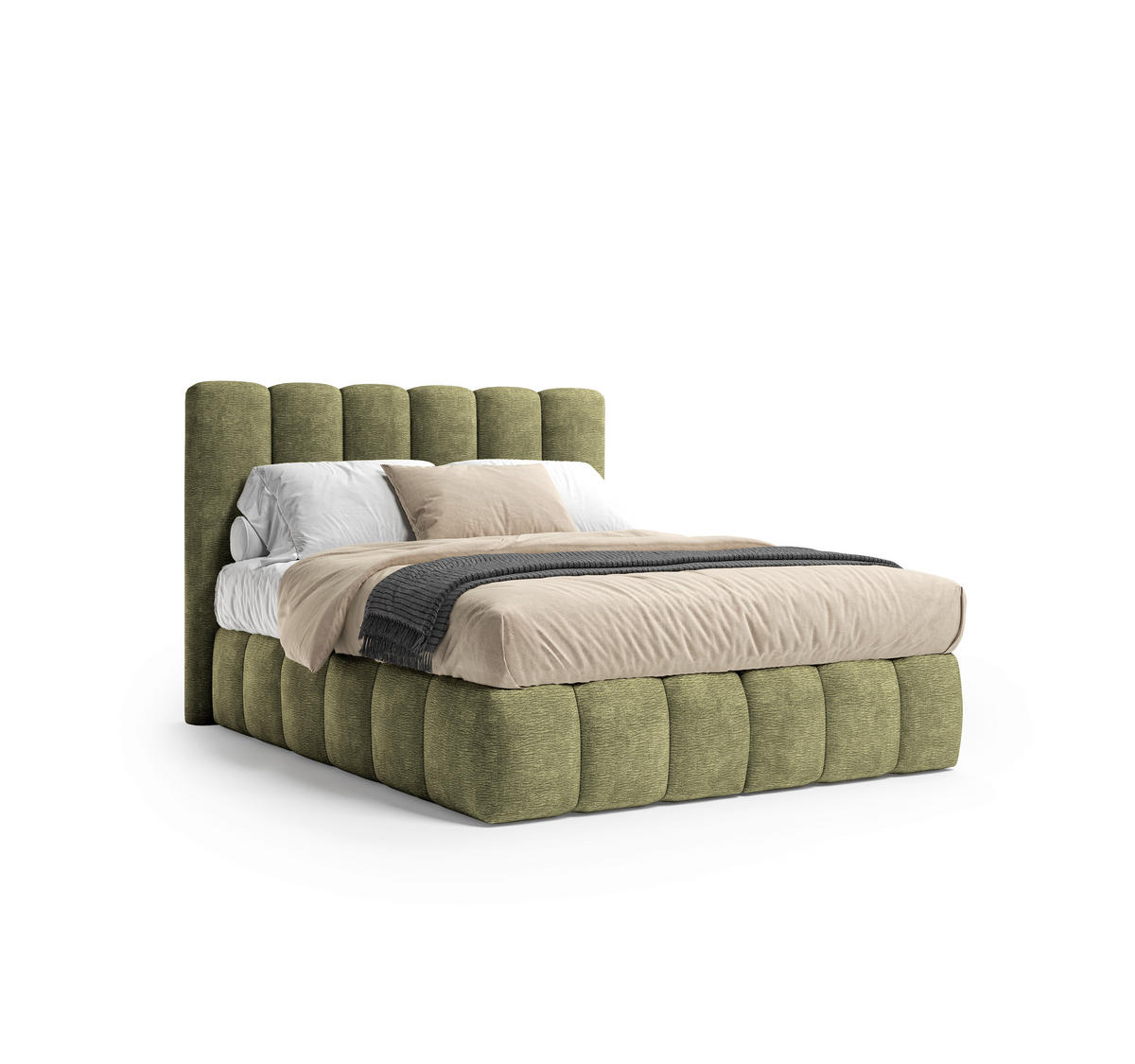 BOXSPRINGBETT 180/200 cm,  in Grün, Matratze, H3 + H4 = fest + sehr fest  - Schwarz/Grün, Modern, Holz/Holzwerkstoff (180/200cm) - MID.YOU