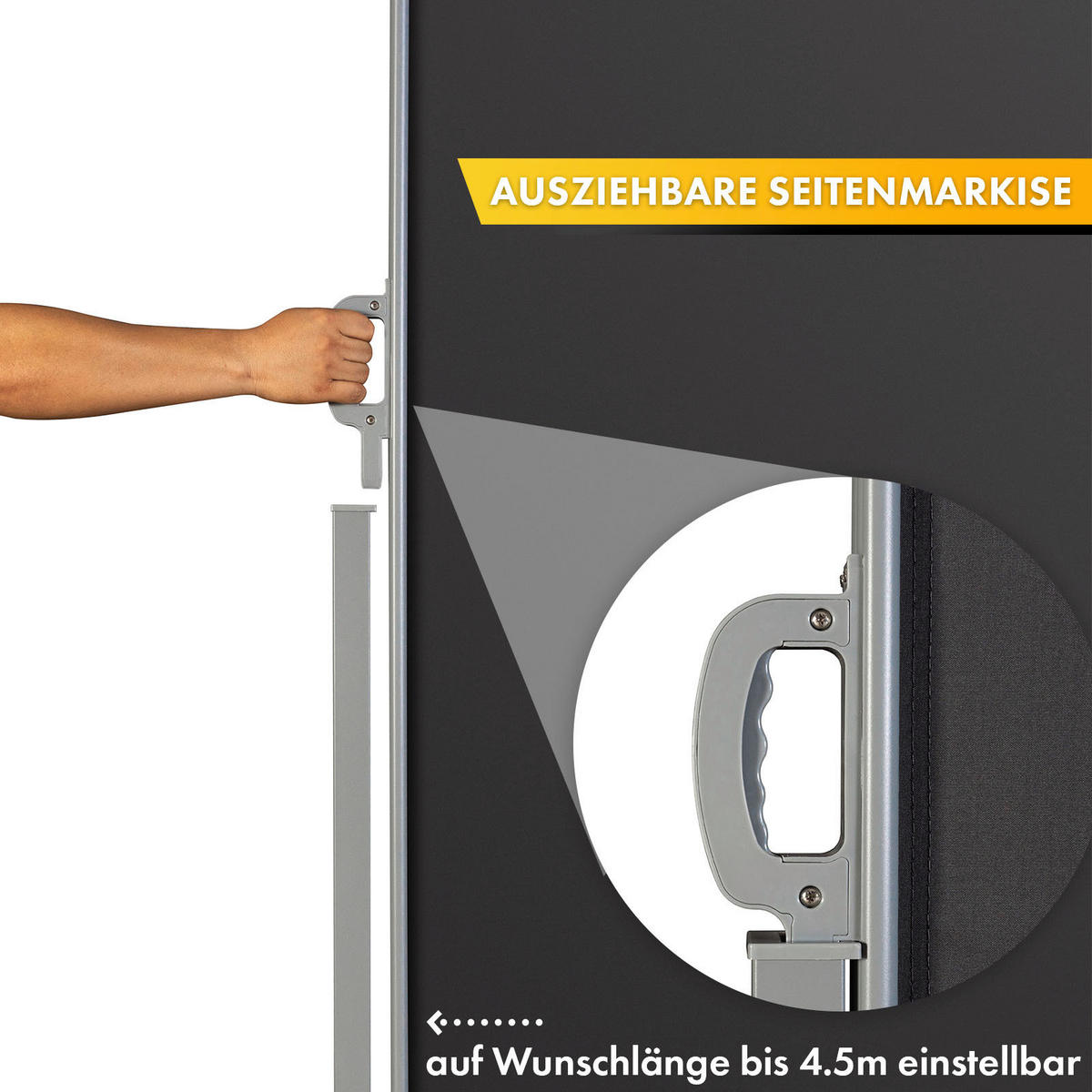 MARKISE - Anthrazit/Silberfarben, Basics, Kunststoff/Metall (400/200cm)