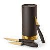 MESSERBLOCK 4-teilig  - Goldfarben/Schwarz, Basics, Kunststoff (11/22cm) - Echtwerk