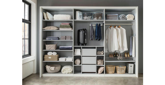 SCHWEBETÜRENSCHRANK in Braun, Grau - Schieferfarben/Dunkelgrau, Design, Glas/Holzwerkstoff (250/217/67cm) - Dieter Knoll