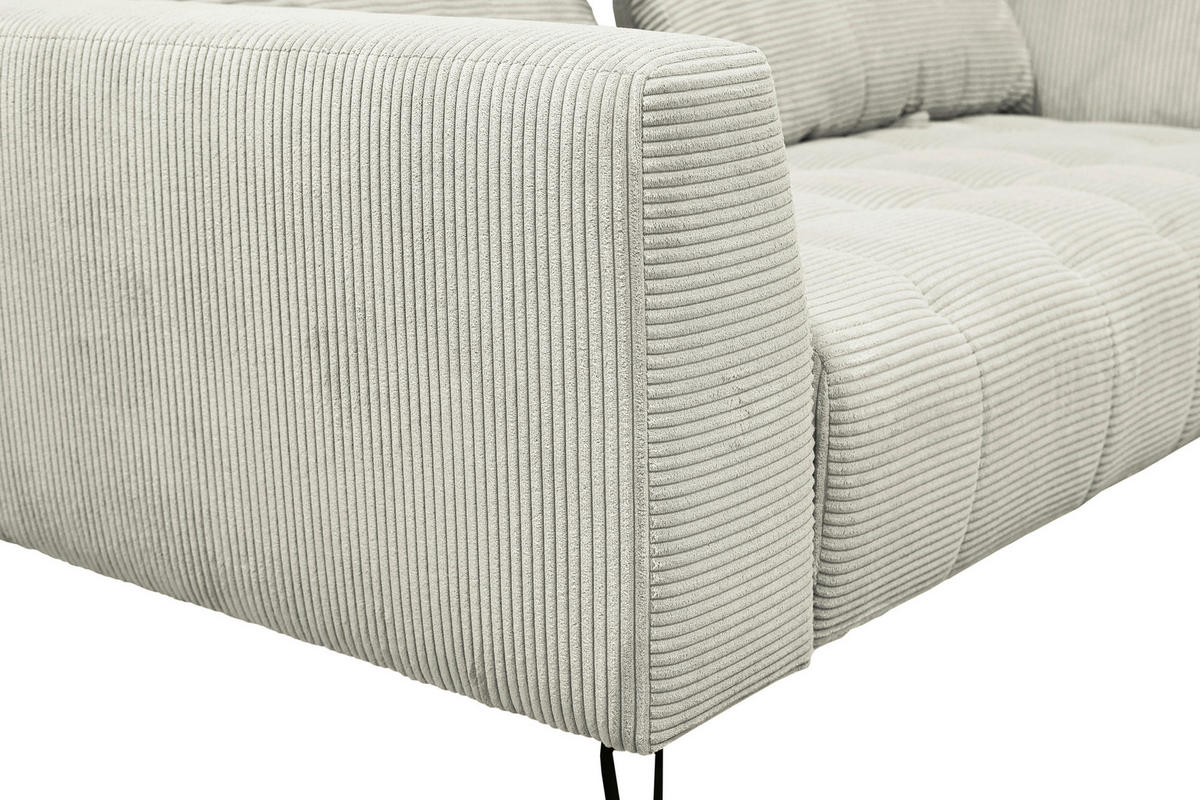 BIGSOFA Cord Naturfarben  - Schwarz/Naturfarben, KONVENTIONELL, Textil/Metall (246/100/116cm) - Carryhome