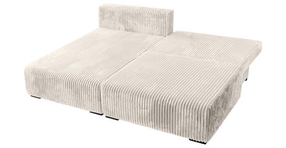 ECKSOFA Creme Cord  - Creme/Schwarz, MODERN, Holz/Textil (145/210cm) - Carryhome