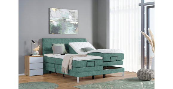 BOXSPRINGBETT 200/200 cm in Petrol - Chromfarben/Petrol, KONVENTIONELL, Kunststoff/Textil (200/200cm) - Voleo