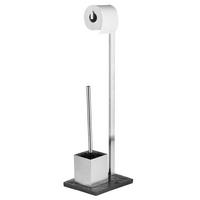 WC KEFE GARNITÚRA műanyag  - palaszürke, Basics, műanyag/fém (21/76/11cm) - Wenko