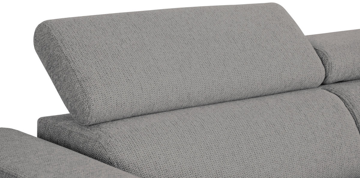 ECKSOFA in Struktur Dunkelgrau  - Dunkelgrau/Schwarz, Design, Kunststoff/Textil (284/205cm) - MID.YOU