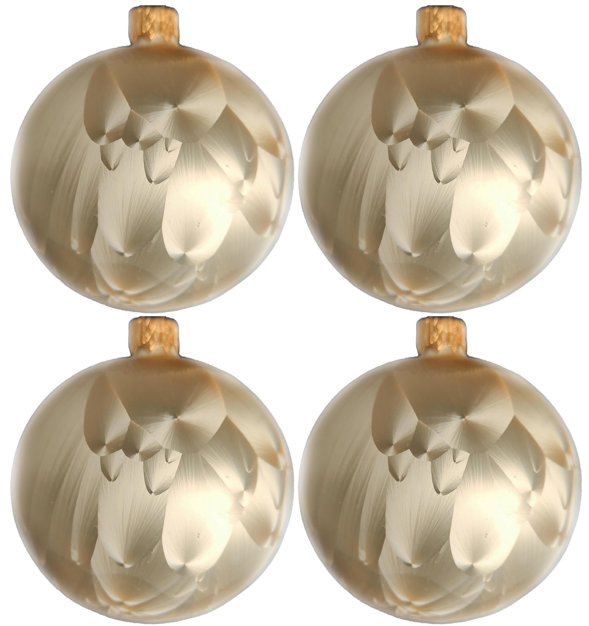 CHRISTBAUMKUGEL-SET 8 cm 4-teilig  - Goldfarben, LIFESTYLE, Glas/Metall (8cm) - X-Mas