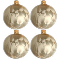 CHRISTBAUMKUGEL-SET 8 cm 4-teilig  - Goldfarben, LIFESTYLE, Glas/Metall (8cm) - X-Mas