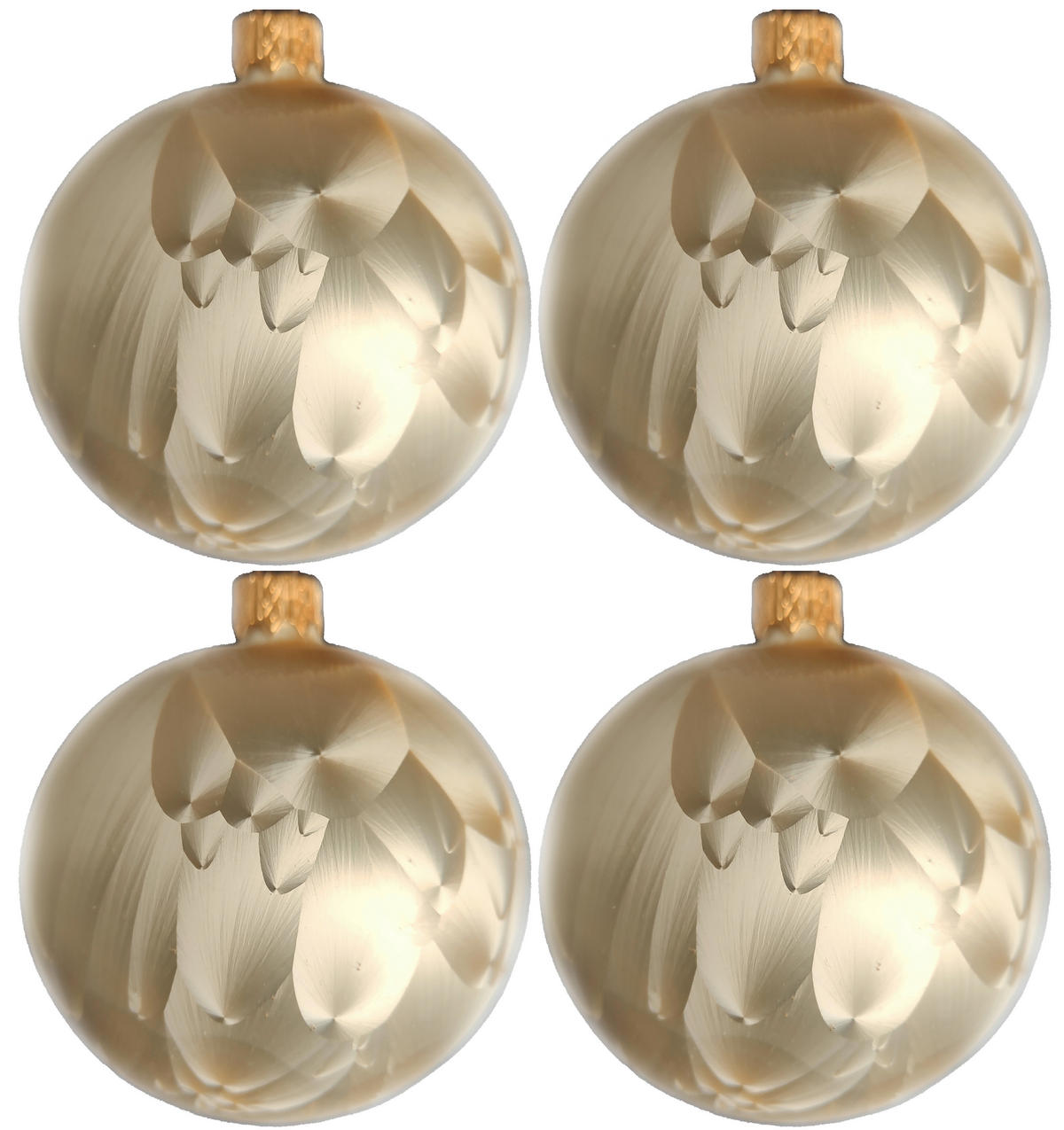 CHRISTBAUMKUGEL-SET 8 cm 4-teilig  - Goldfarben, LIFESTYLE, Glas/Metall (8cm) - X-Mas