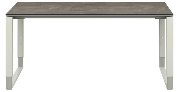 SCHREIBTISCH 160/80/68-82 cm in Graphitfarben, Weiß - Graphitfarben/Weiß, Design, Holzwerkstoff/Metall (160/80/68-82cm) - Moderano