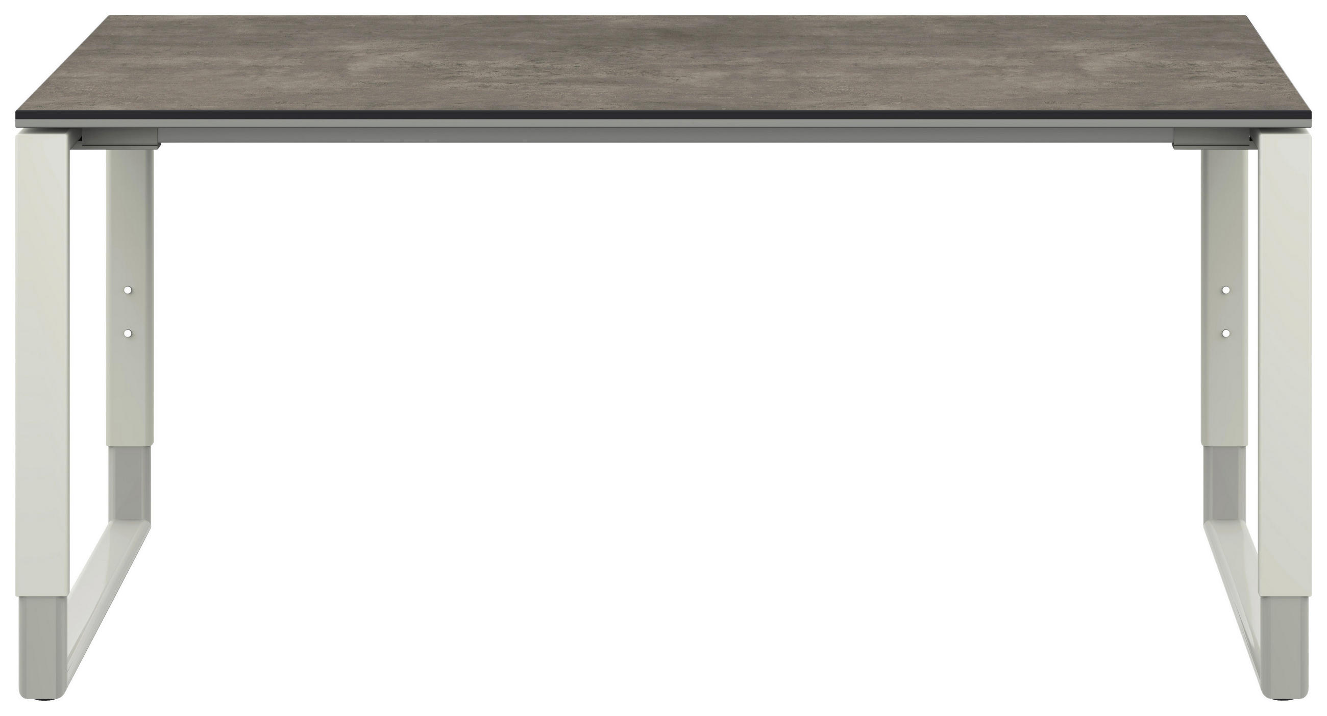 SCHREIBTISCH 160/80/68-82 cm  in Graphitfarben, Weiß  - Graphitfarben/Weiß, Design, Holzwerkstoff/Metall (160/80/68-82cm) - Moderano