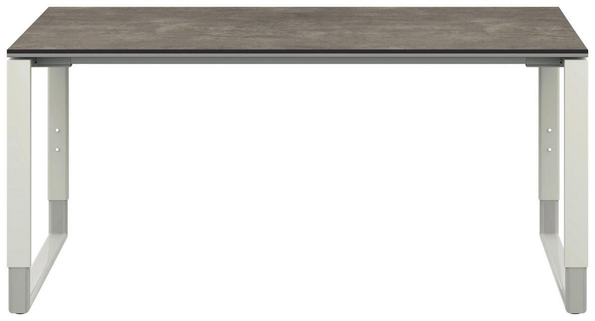 SCHREIBTISCH 160/80/68-82 cm  in Weiß, Graphitfarben  - Graphitfarben/Weiß, Design, Holzwerkstoff/Metall (160/80/68-82cm) - Moderano