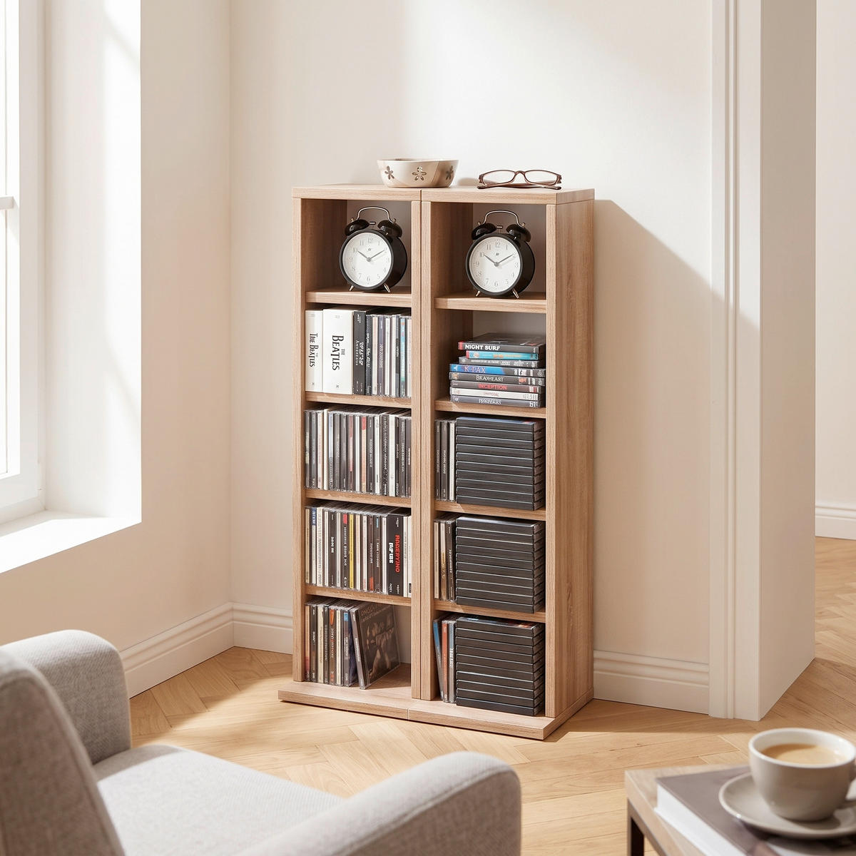 CD-REGAL - Eichefarben, KONVENTIONELL, Holzwerkstoff (42/92/20cm) - MID.YOU