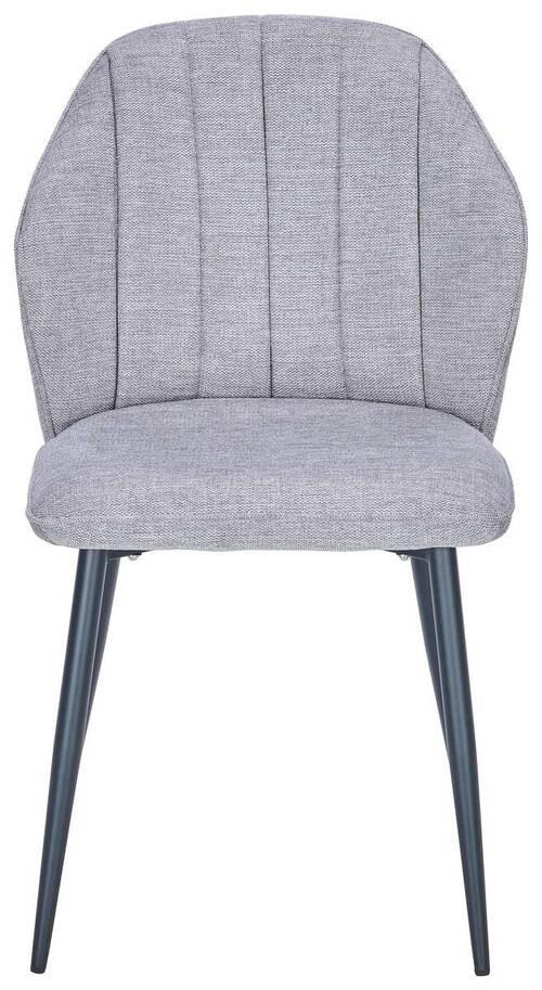 STUHL  in Eisen Webstoff Metall, Textil  - Hellgrau/Schwarz, MODERN, Textil/Metall (52/86/60cm) - Boxxx