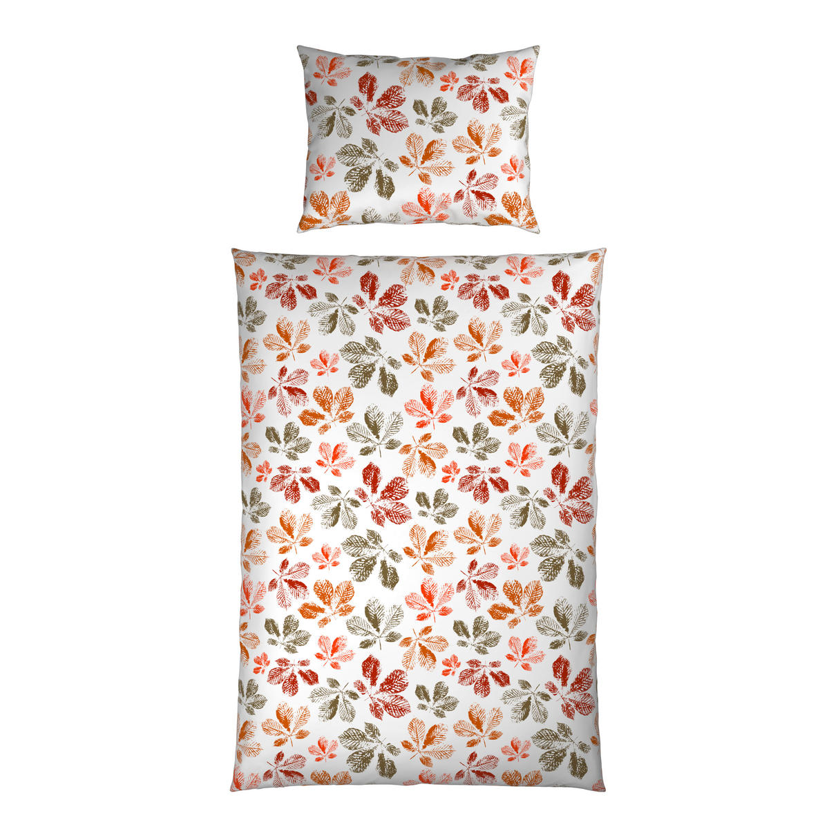 POVLEČENÍ, satén, zelená, oranžová, bílá, červenohnědá, 140/200 cm - oranžová/bílá, Design, textil (140/200cm) - Esposa