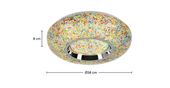 LED-DECKENLEUCHTE 38/8 cm   - Chromfarben/Multicolor, Trend, Kunststoff/Metall (38/8cm) - Novel