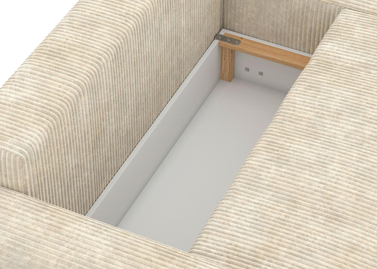 ECKSOFA Naturfarben Webstoff  - Schwarz/Naturfarben, KONVENTIONELL, Kunststoff/Textil (270/192cm) - Carryhome