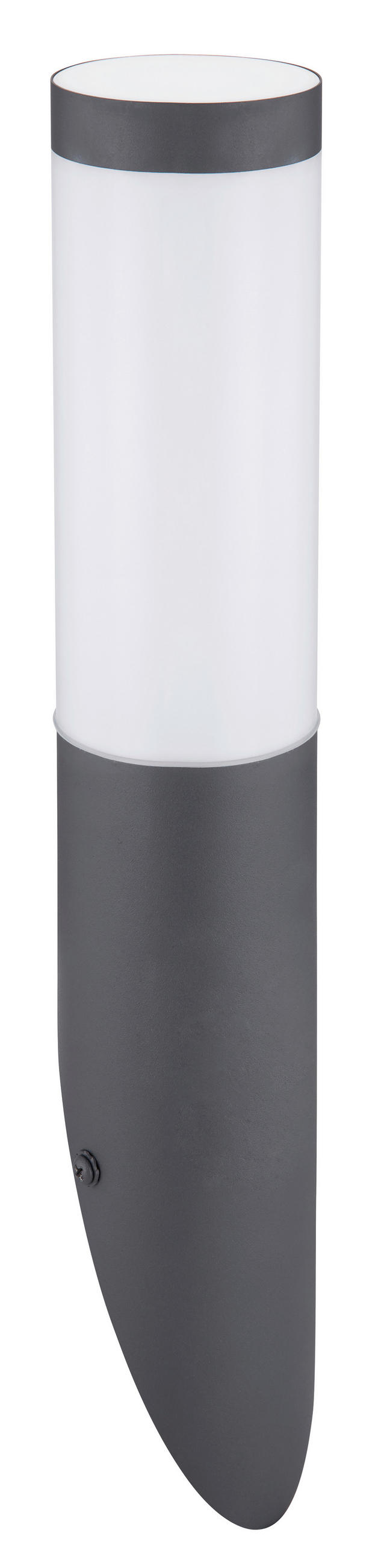 AUßENLEUCHTE 7,6/39 cm - Anthrazit/Opal, Basics, Kunststoff/Metall (7,6/39cm) - Globo
