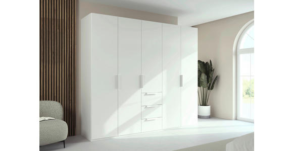 DREHTÜRENSCHRANK 251/223/61 cm,  in Weiß, 5-türig  - Weiß, Basics, Holzwerkstoff/Metall (251/223/61cm) - Novel