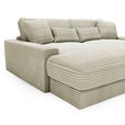 BIGSOFA in Cord Creme  - Creme/Schwarz, MODERN, Kunststoff/Textil (230/85/190cm) - Carryhome