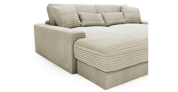 BIGSOFA in Cord Creme - Creme/Schwarz, MODERN, Kunststoff/Textil (230/85/190cm) - Carryhome