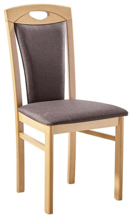 STUHL Webstoff Braun, Grau, Buchefarben Buche massiv  - Buchefarben/Braun, KONVENTIONELL, Holz/Textil (49/101,5/55,5cm) - Livetastic