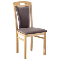 STUHL Webstoff Braun, Grau, Buchefarben Buche massiv  - Buchefarben/Braun, KONVENTIONELL, Holz/Textil (49/101,5/55,5cm) - Livetastic