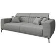 3-SITZER-SOFA  in Webstoff Grau  - Schwarz/Grau, KONVENTIONELL, Textil/Metall (240/80/113cm) - Carryhome