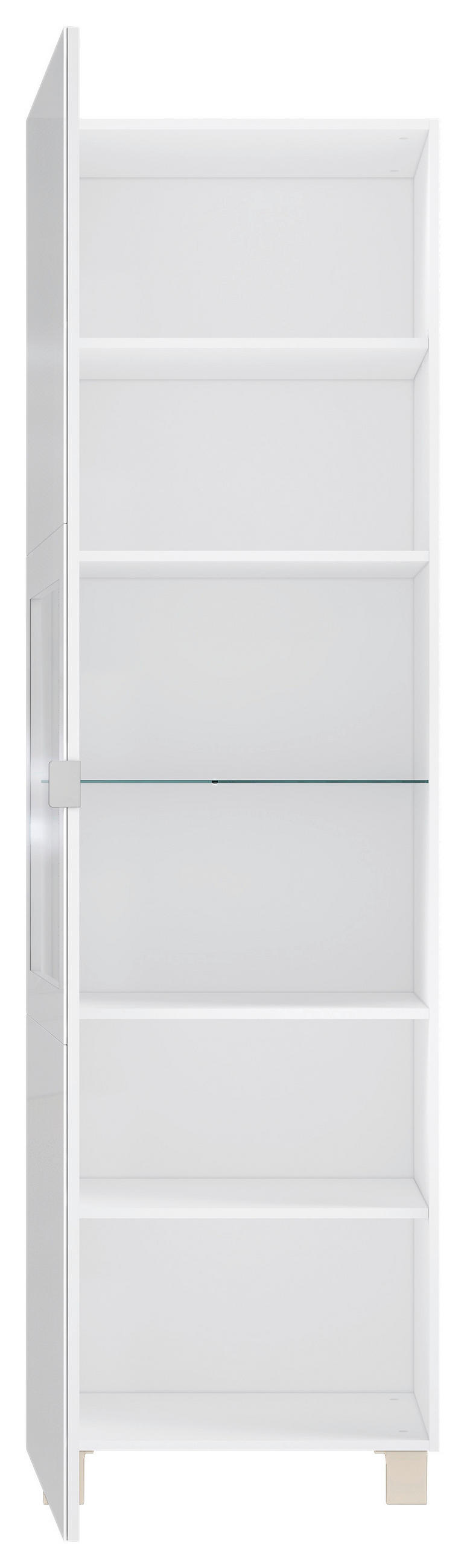VITRINE in Weiß  - Edelstahlfarben/Champagner, Design, Glas/Holzwerkstoff (60/203,5/41,5cm) - Hom`in