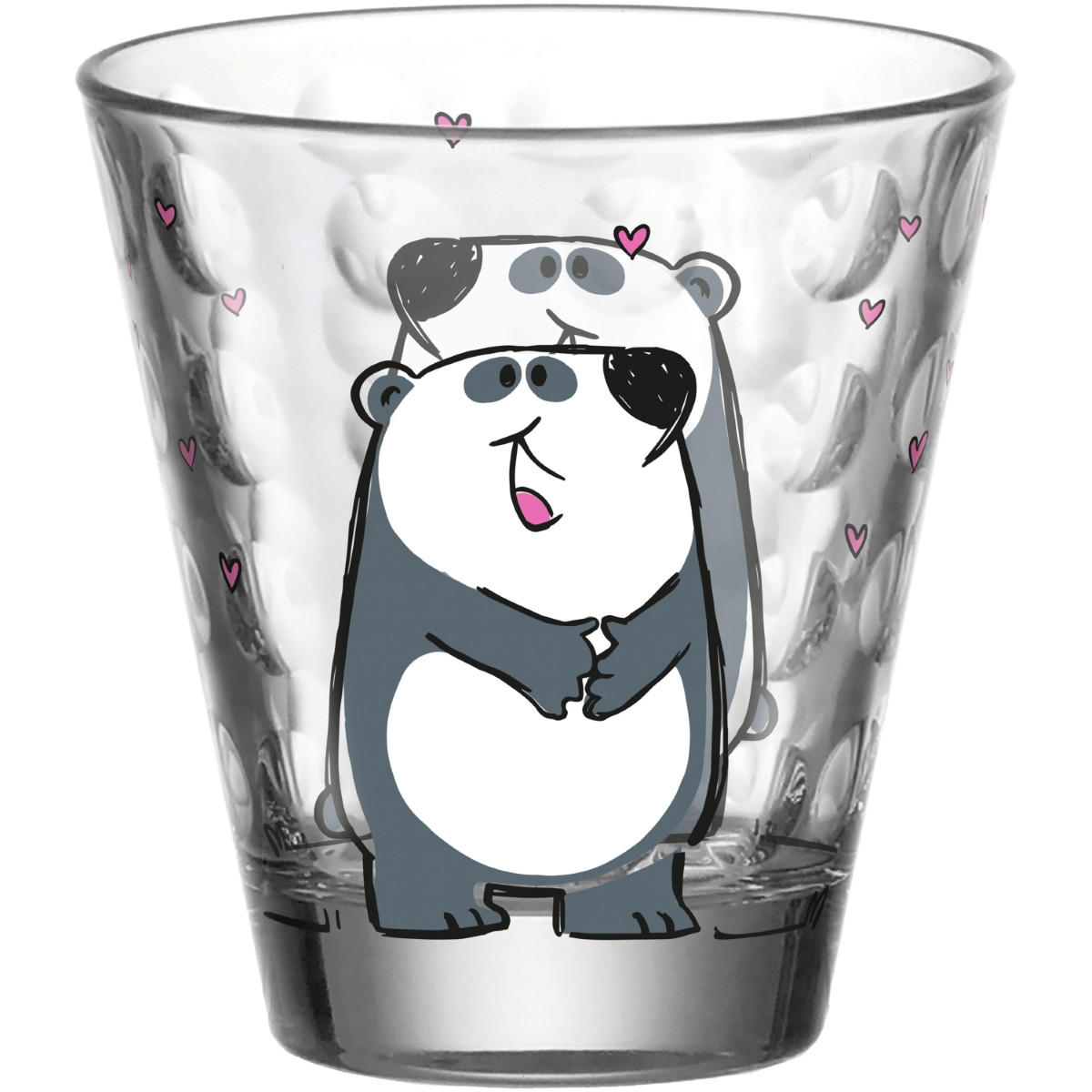 DĚTSKÁ SKLENICE - bílá/černá, Trend, sklo (215ml) - Leonardo