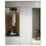 GARDEROBE 8-teilig  in 186/234/39 cm  - Wildeiche/Weiß, Design, Glas/Holzwerkstoff (186/234/39cm) - Moderano