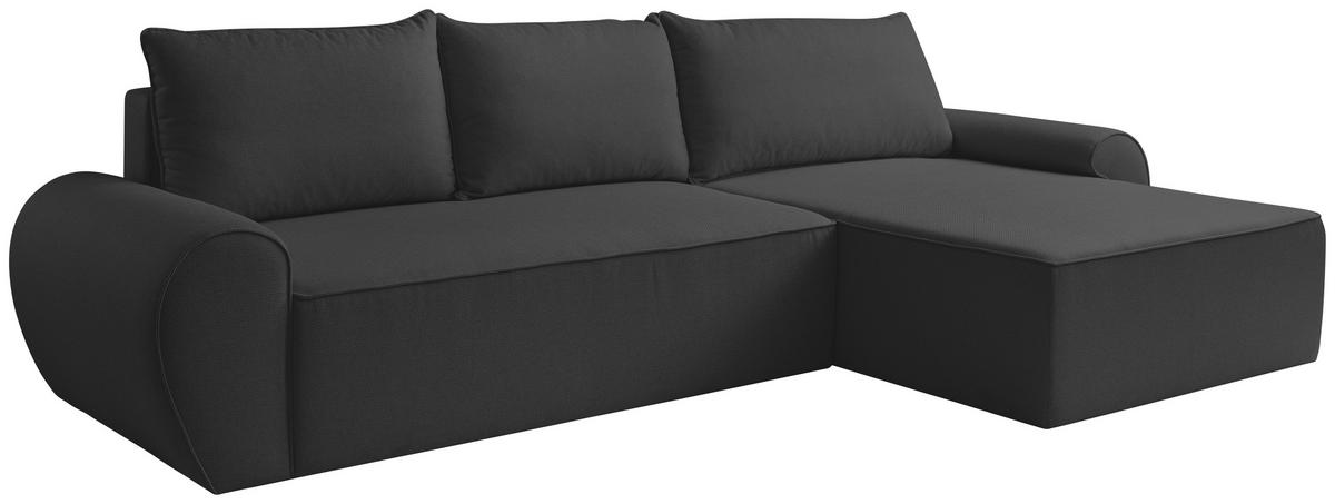ECKSOFA - Dunkelgrau/Schwarz, KONVENTIONELL, Kunststoff/Textil (292/173cm) - Carryhome