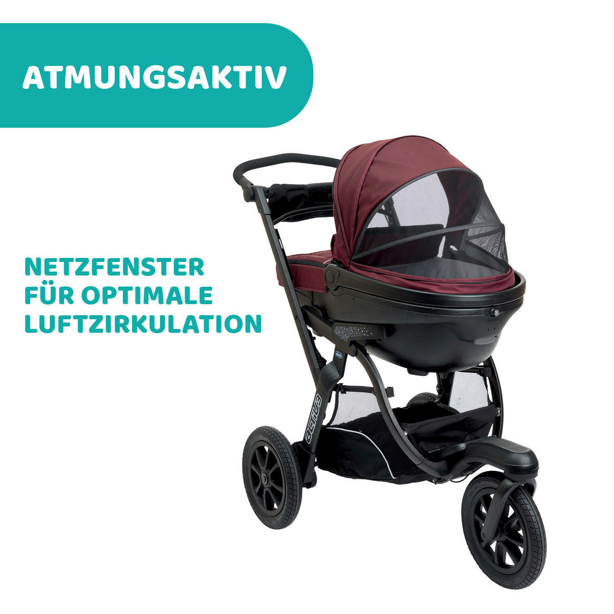 LIEGEWANNE ACTIV3  - Weinrot, Basics (65/45/90cm) - Chicco
