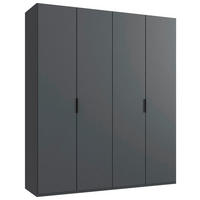 GARDEROB MED VIKDÖRRAR 200/236/58 cm 2-dörrar - grafitfärgad/svart, Design, trämaterial (200/236/58cm) - Boxxx