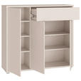SCHUHSCHRANK  in 109,2/99,1/34,9 cm  - Sandfarben/Grau, MODERN, Holzwerkstoff/Kunststoff (109,2/99,1/34,9cm) - Carryhome