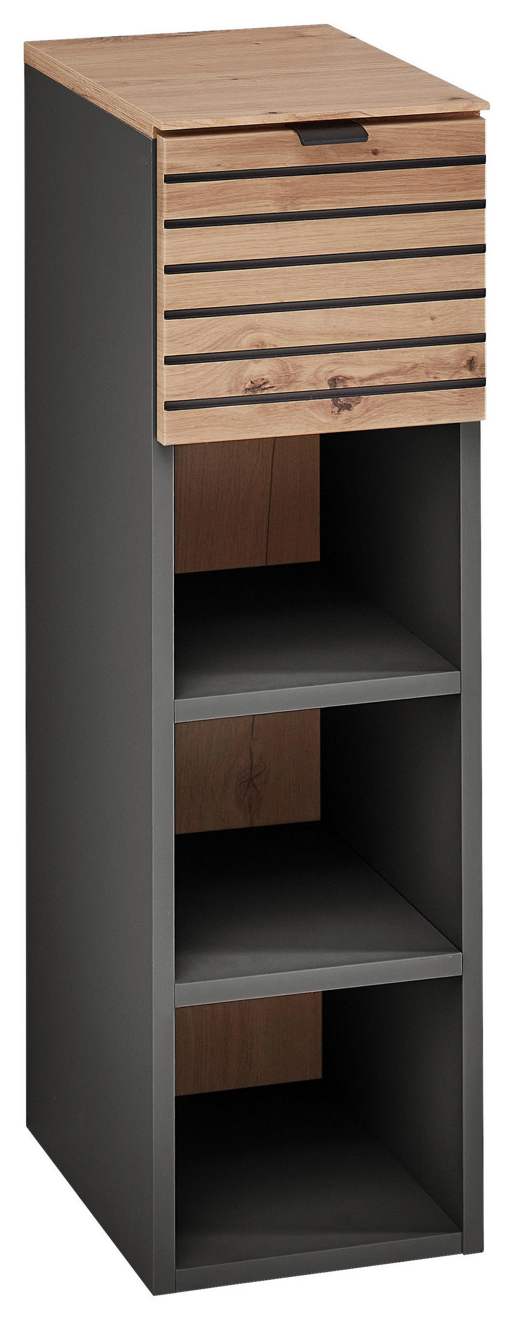 HÄNGEELEMENT in Graphitfarben, Eiche Artisan   - Schwarz/Graphitfarben, MODERN, Holzwerkstoff/Metall (25/84/37cm) - Voleo