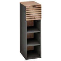 ZÁVESNÝ DIEL, grafitová, dub artisan, 25/84/37 cm - čierna/grafitová, Modern, kov/kompozitné drevo (25/84/37cm) - Voleo