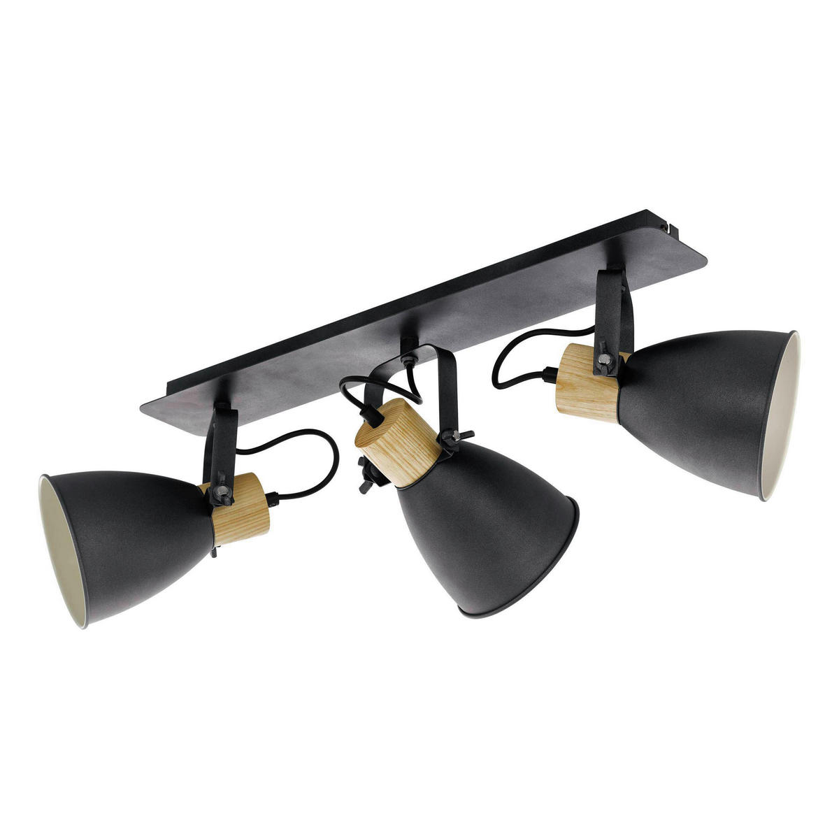 DECKENSPOTS 67/14/24 cm   - Anthrazit/Creme, Natur, Holz/Metall (67/14/24cm) - Eglo